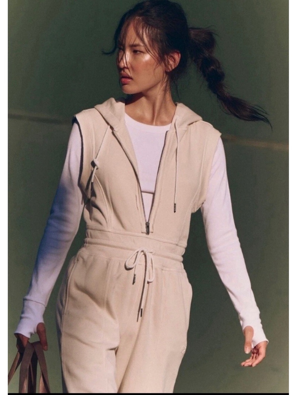 Free People Movement "Making It" Jumpsuit Womens XL Gray Fleece Cozy Pockets - Picture 4 of 12